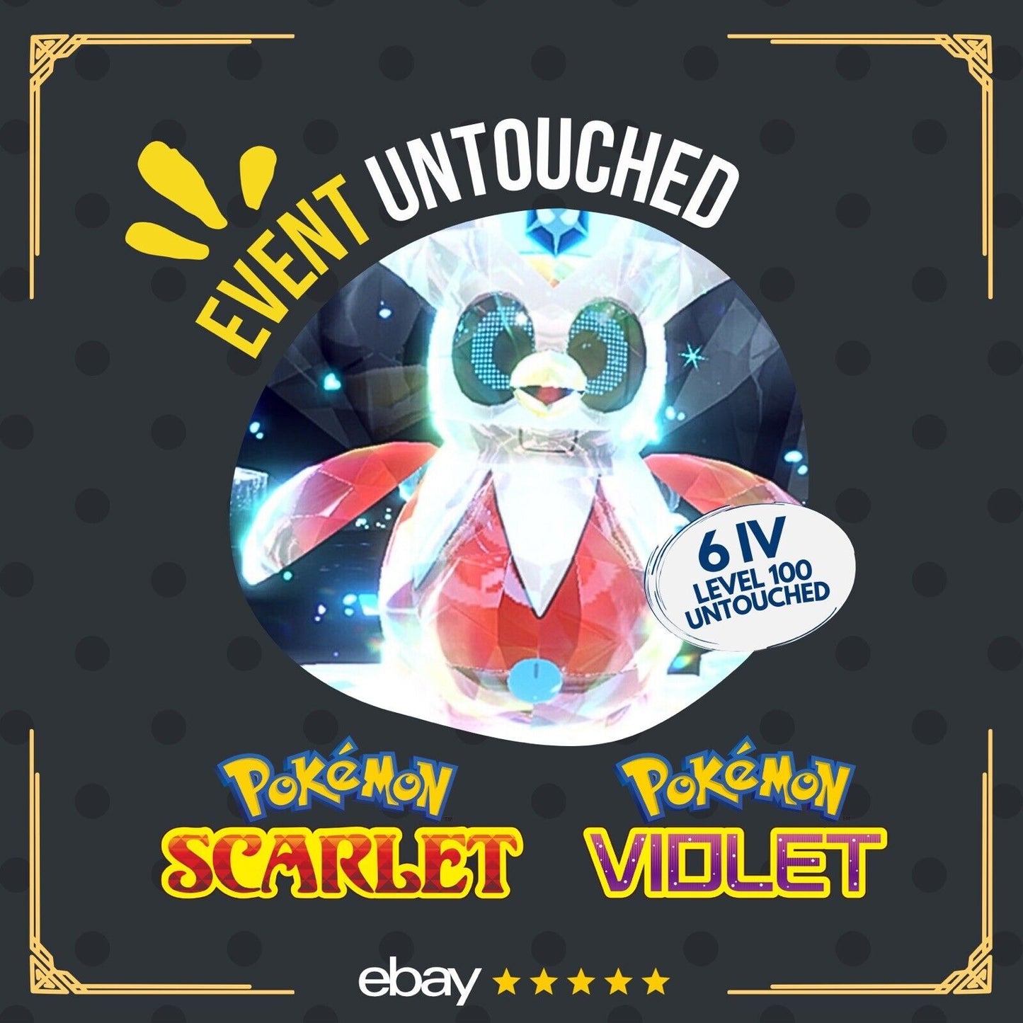 Iron Bundle Unrivaled Tera Raid Event 7 Stars Untouched Pokémon Scarlet Violet Non shiny Lv. 100 by Shiny Living Dex | Shiny Living Dex
