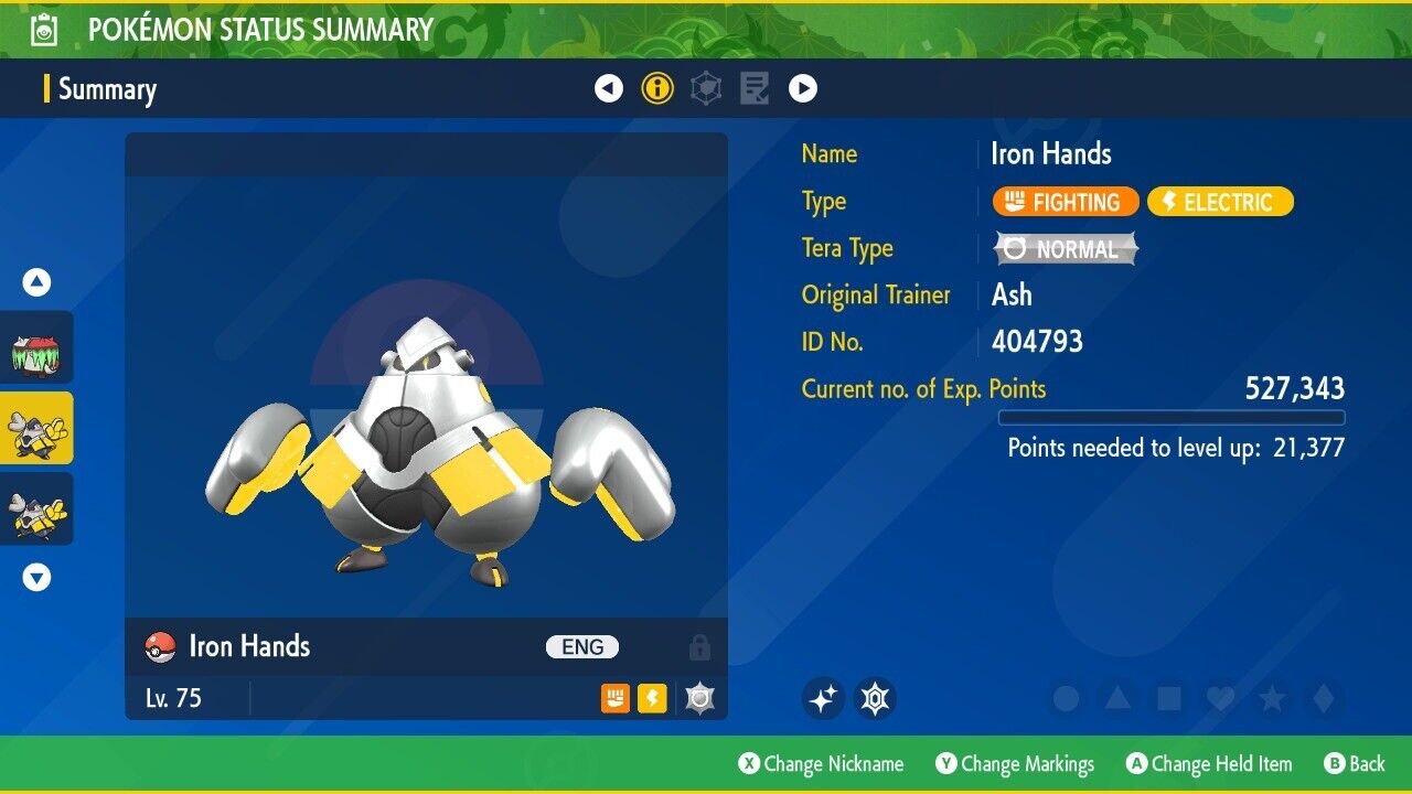 Iron Hands Shiny or Non Tera Raid March Event Untouched Pokémon Scarlet Violet by Shiny Living Dex | Shiny Living Dex