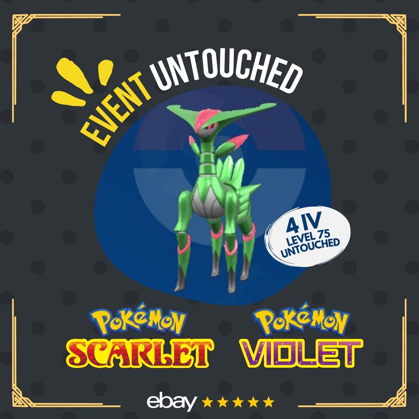 Iron Leaves Virizion Paradox Tera Raid Event Untouched Pokémon Scarlet Violet Non Shiny Lv. 75 by Shiny Living Dex | Shiny Living Dex