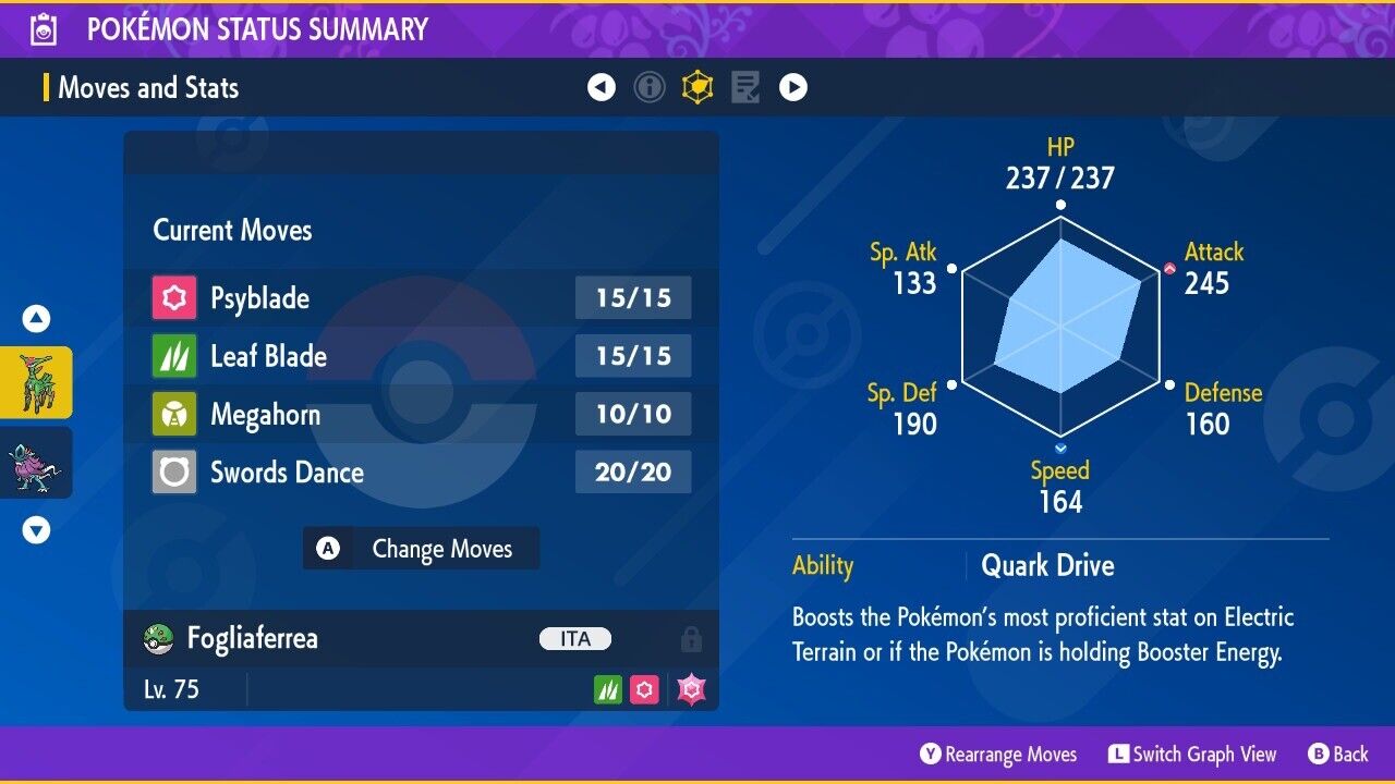Iron Leaves Virizion Paradox Tera Raid Event Untouched Pokémon Scarlet Violet Non Shiny Lv. 75 by Shiny Living Dex | Shiny Living Dex