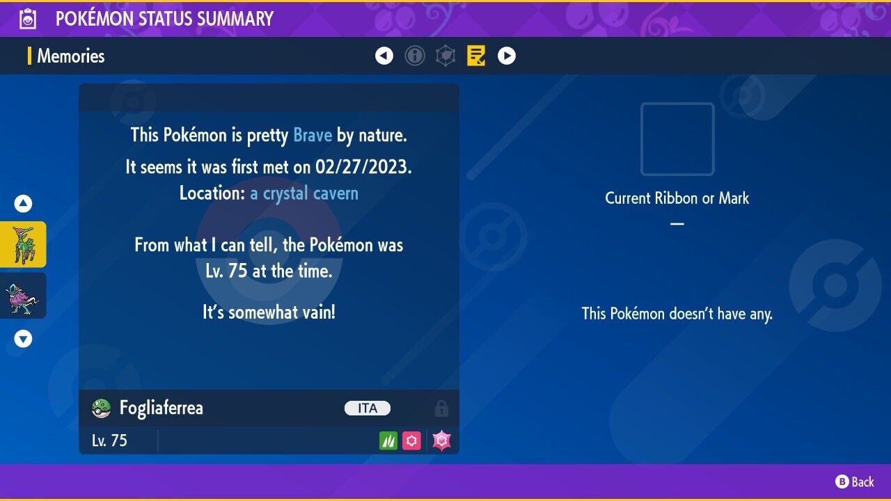 Iron Leaves Virizion Paradox Tera Raid Event Untouched Pokémon Scarlet Violet Non Shiny Lv. 75 by Shiny Living Dex | Shiny Living Dex