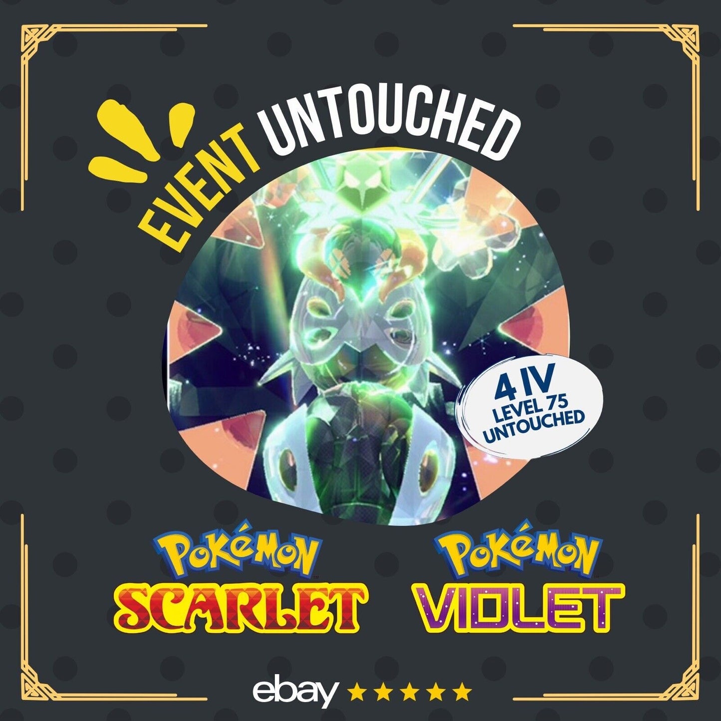 Iron Moth Tera Raid Event September 2023 Untouched Pokémon Scarlet Violet Non Shiny Lv. 75 by Shiny Living Dex | Shiny Living Dex