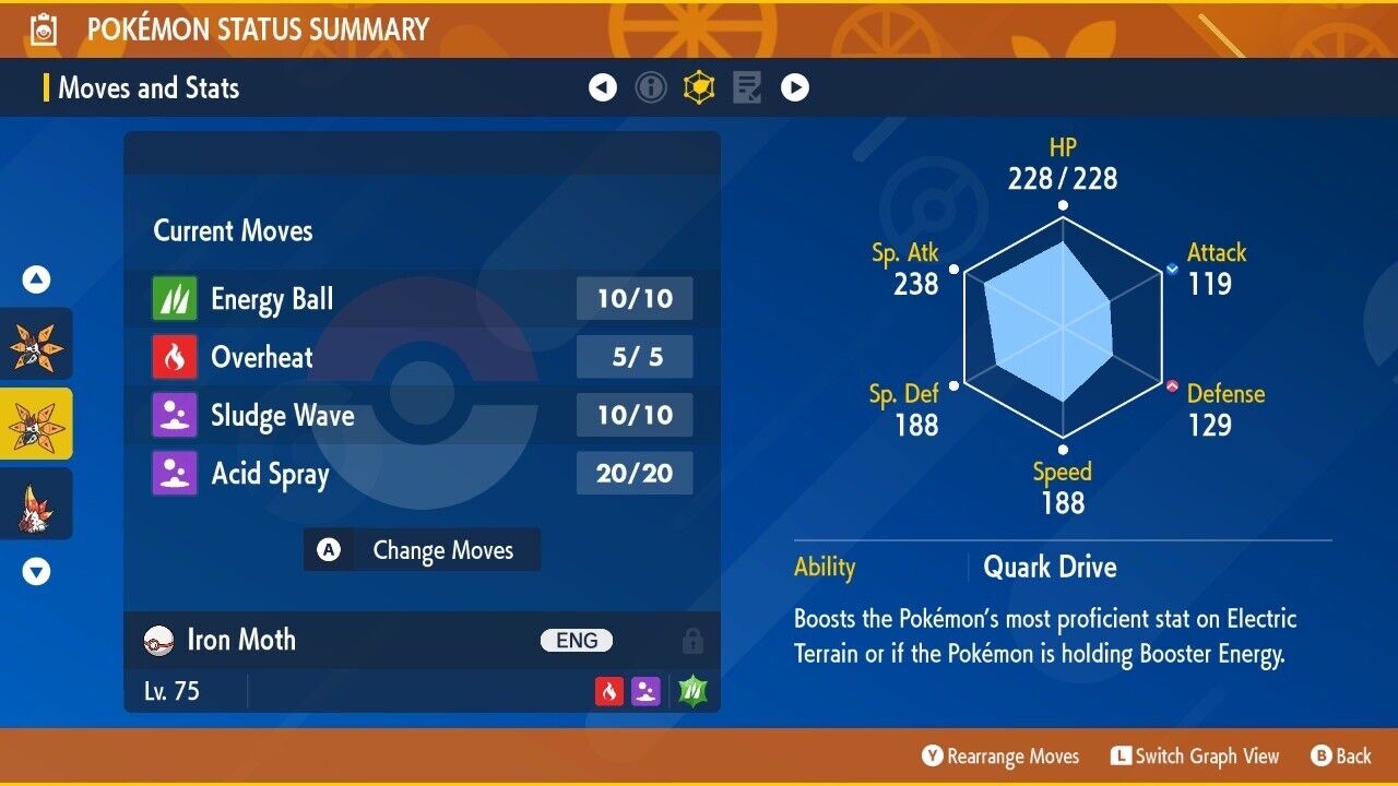 Iron Moth Tera Raid Event September 2023 Untouched Pokémon Scarlet Violet Non Shiny Lv. 75 by Shiny Living Dex | Shiny Living Dex