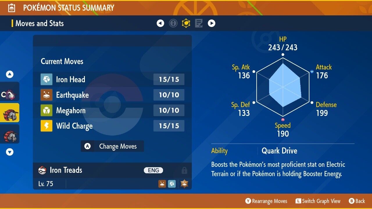 Iron Treads Tera Raid Event June 2023 Untouched Pokémon Scarlet Violet Non Shiny Lv. 75 by Shiny Living Dex | Shiny Living Dex
