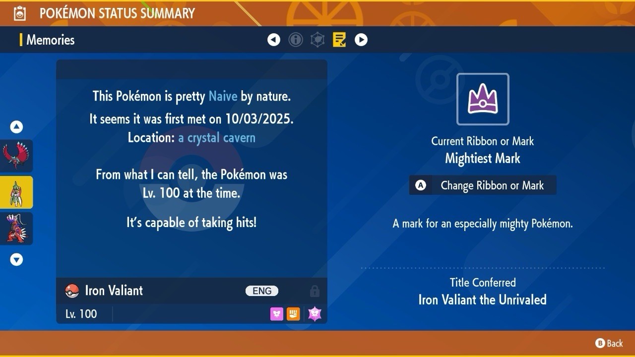 Iron Valiant Unrivaled Tera Raid Event Mightiest Mark 6IV Pokémon Scarlet Violet