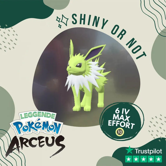 Jolteon Shiny ✨ Legends Pokémon Arceus 6 Iv Max Effort Custom Ot Level Gender