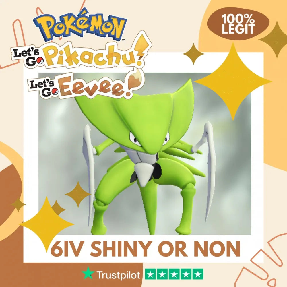 Kabutops Shiny ✨ or Non Shiny Pokémon Let's Go Pikachu Eevee Level 100 Competitive Battle Ready 6 IV 100% Legit Legal Customizable Custom OT by Shiny Living Dex | Shiny Living Dex