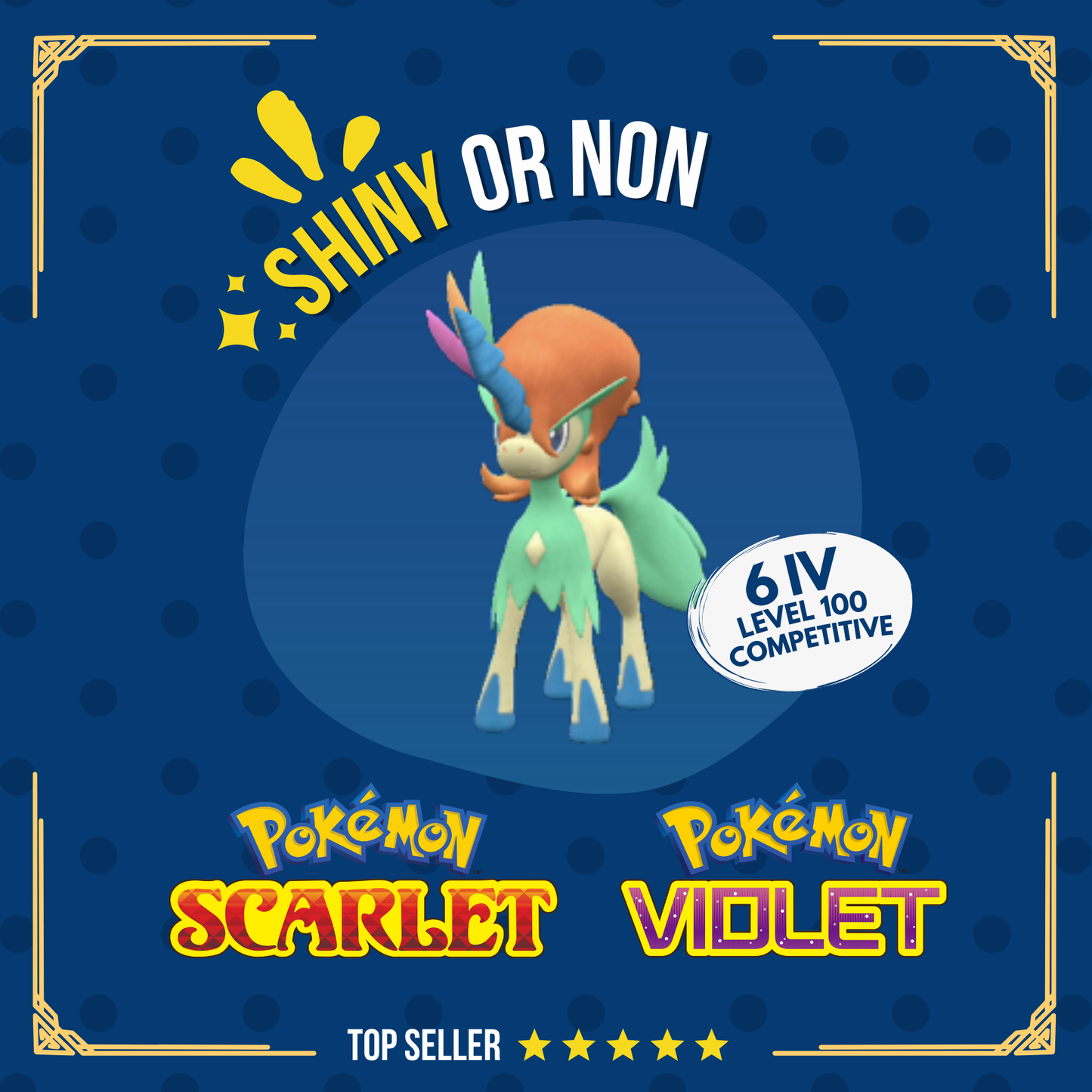 Keldeo Resolute Form Shiny 2025 Horn 6 IV Competitive Customizable OT Pokémon Scarlet Violet