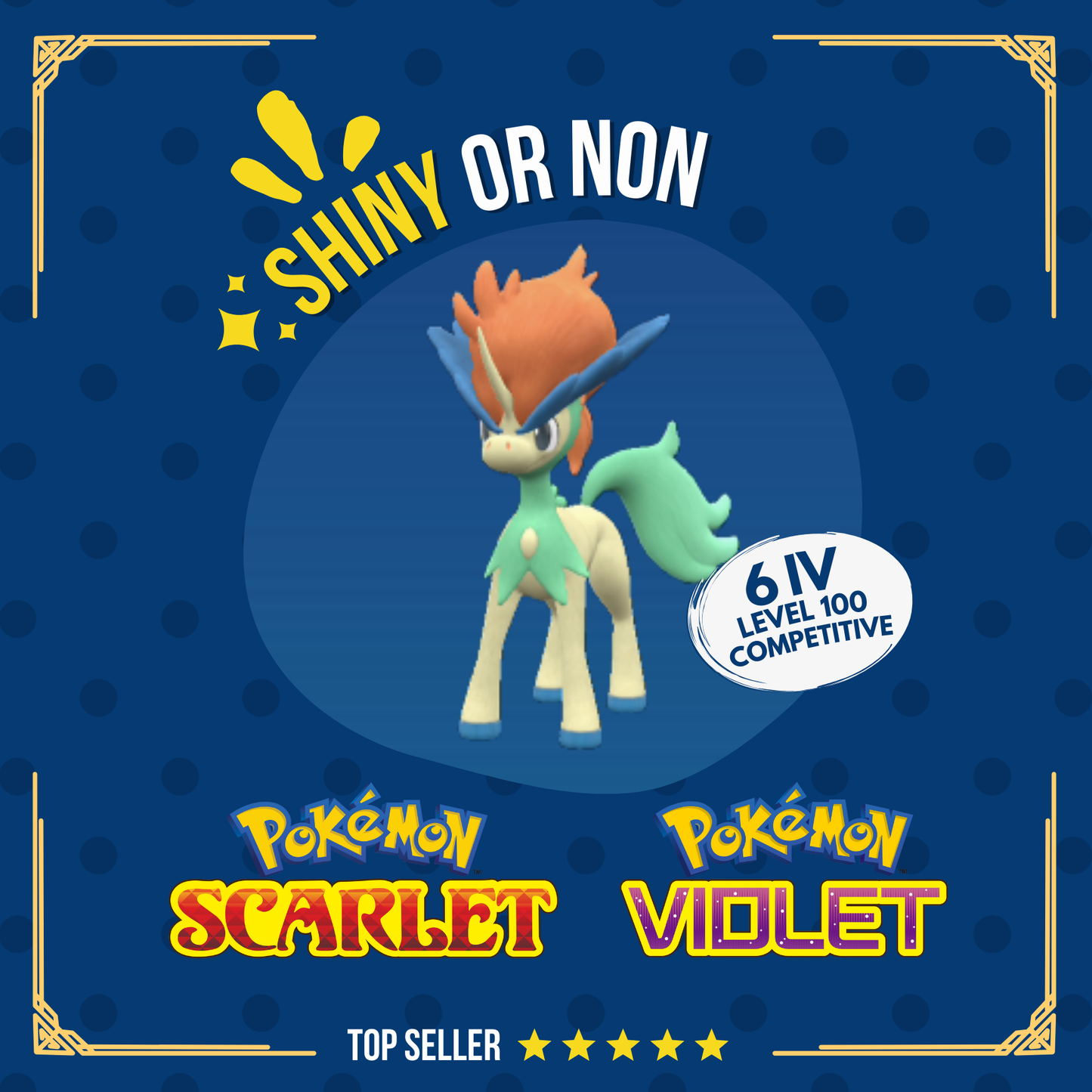 Keldeo Shiny 2025 6 IV Competitive Battle Customizable OT Pokémon Scarlet Violet