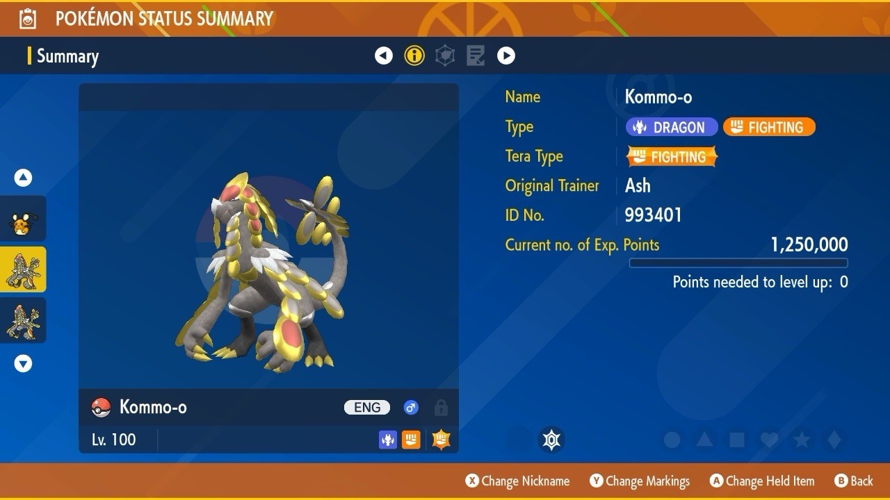 Kommo-o Unrivaled Tera Raid Event Mightiest Mark 6 IV Pokémon Scarlet Violet