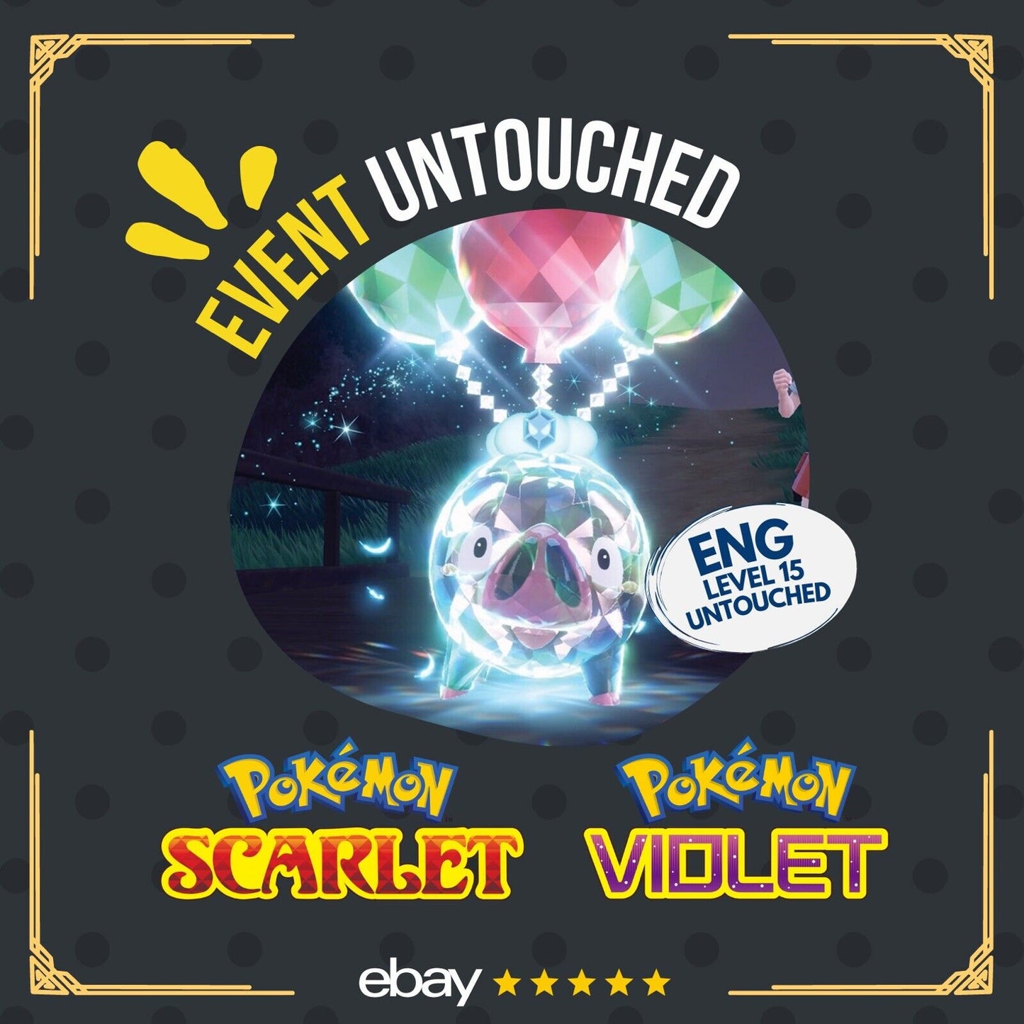 Lechonk Event Flying Tera Type Event Gamestop Untouched Pokémon Scarlet Violet Non shiny Level 15 by Shiny Living Dex | Shiny Living Dex