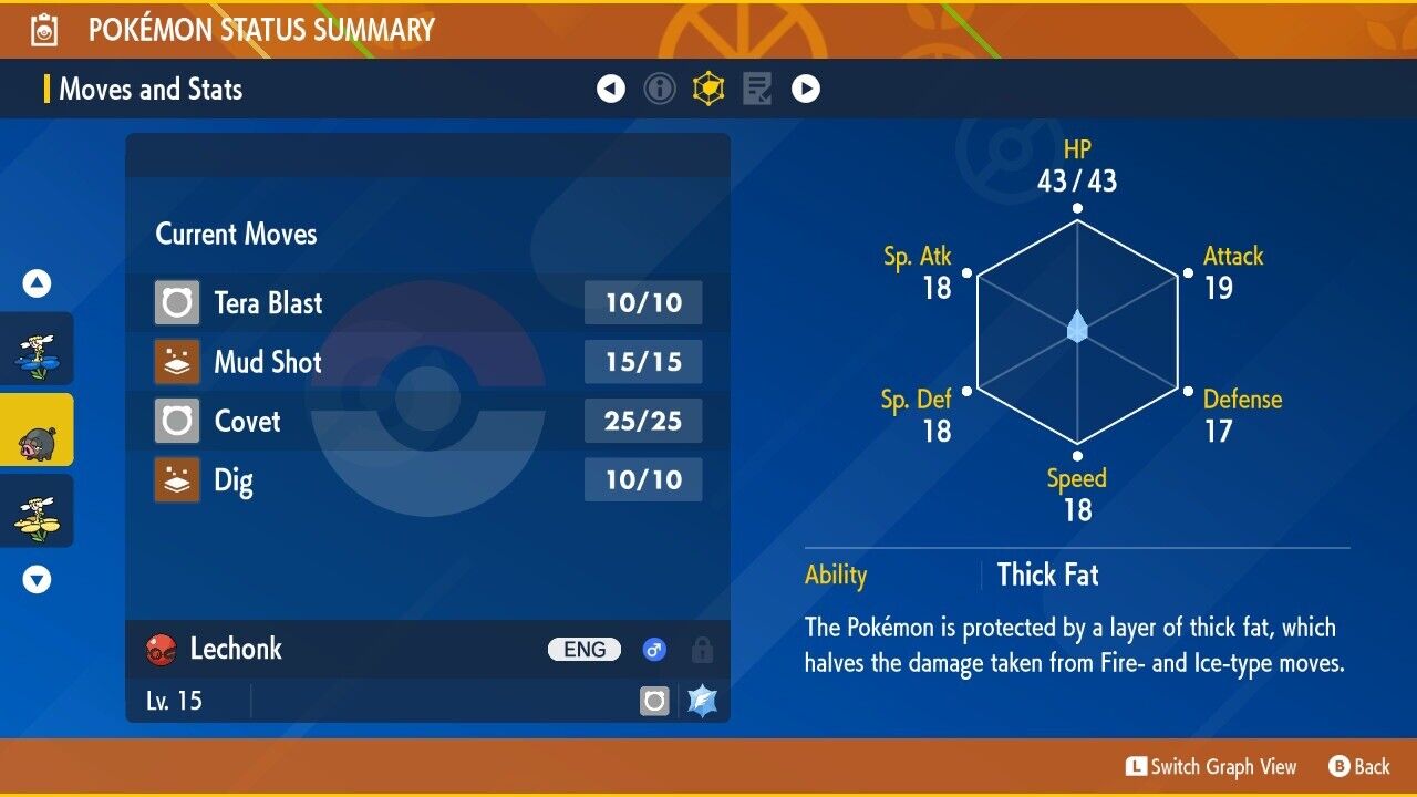 Lechonk Event Flying Tera Type Event Gamestop Untouched Pokémon Scarlet Violet Non shiny Level 15 by Shiny Living Dex | Shiny Living Dex