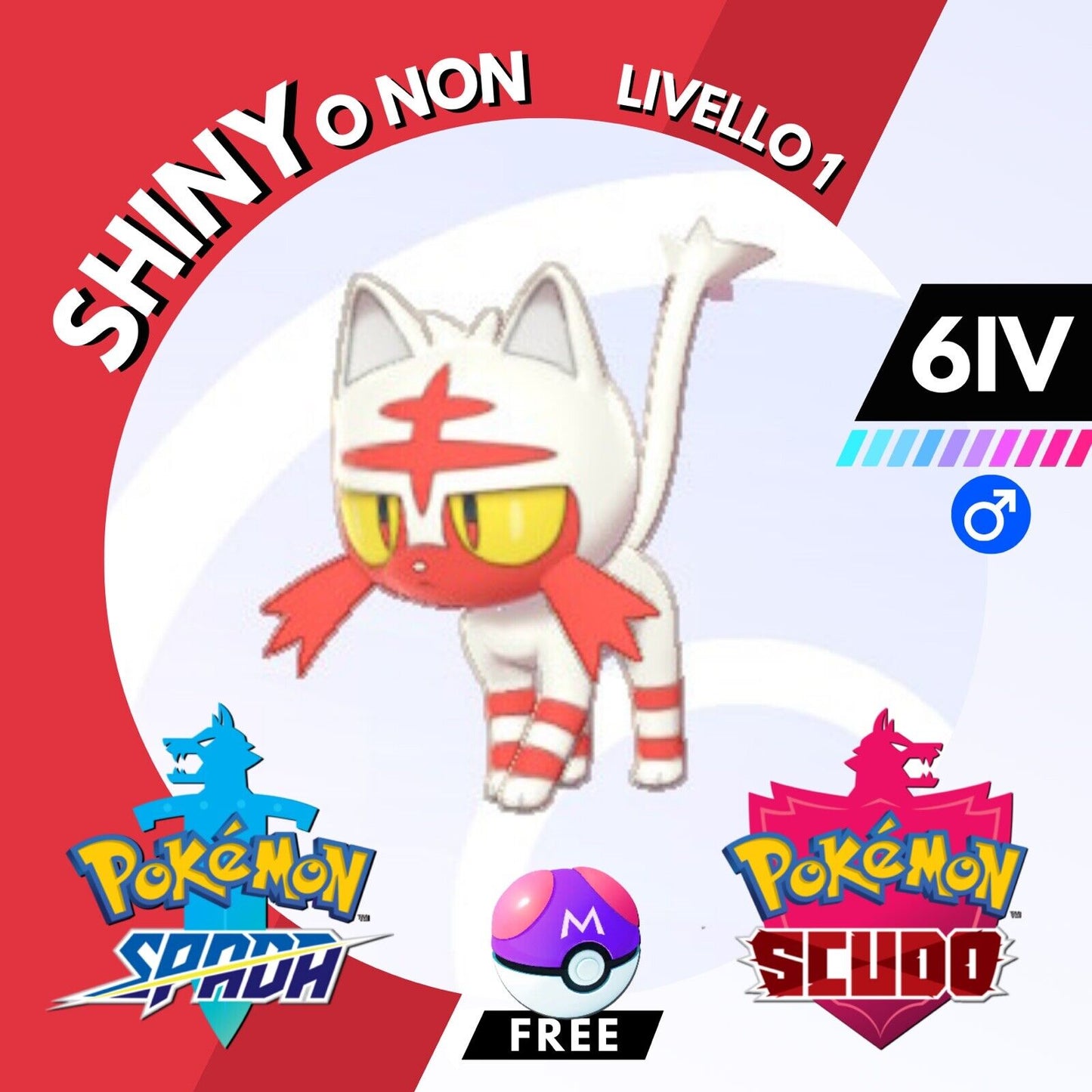 Litten Shiny o Non 6 IV e Master Ball Legit Pokemon Spada Scudo Sword Shield
