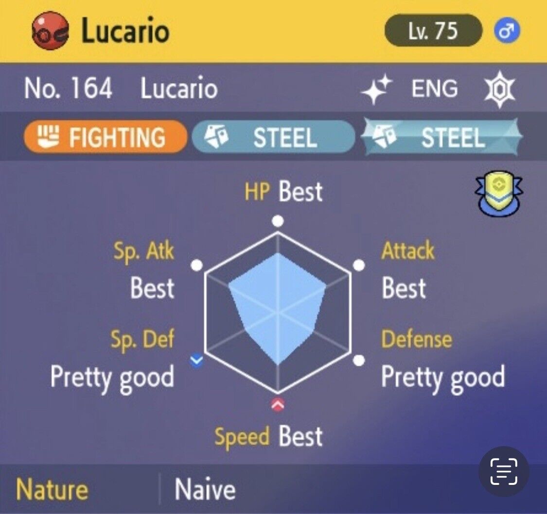 Lucario Shiny Mistery Gift Event SH1NYBUDDY Untouched Pokémon Scarlet Violet Shiny Lv. 75 by Shiny Living Dex | Shiny Living Dex