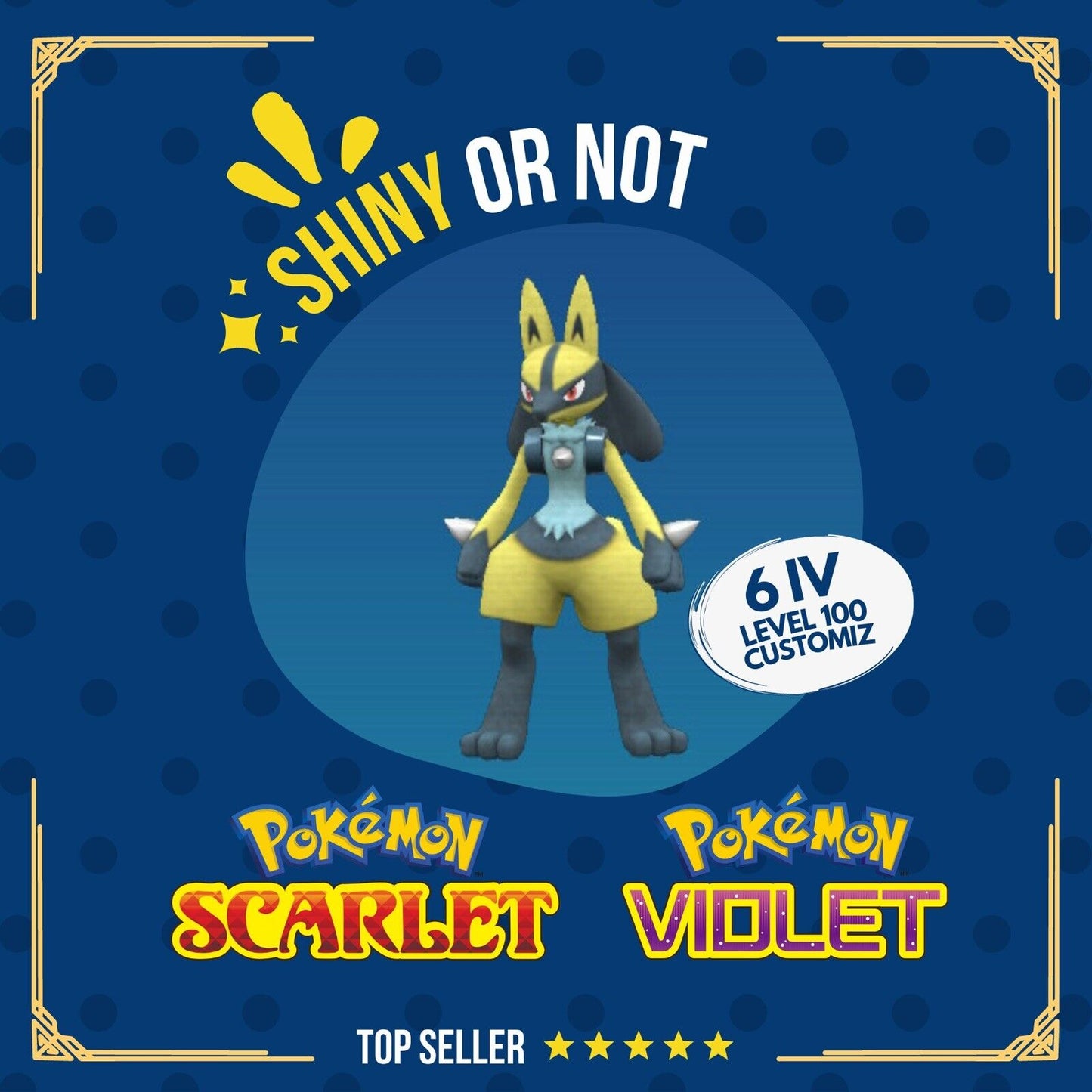 Lucario Shiny or Non ✨ 6 IV Competitive Customizable Pokémon Scarlet Violet by Shiny Living Dex | Shiny Living Dex