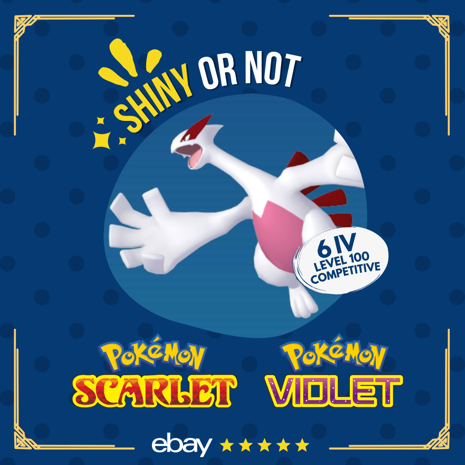 LUGIA ✨SHINY✨ o NORMALE 6IV - Pokémon Scarlatto e Violetto LUGIA ✨SHINY✨ o NORMALE 6IV - Pokémon Scarlatto e Violetto