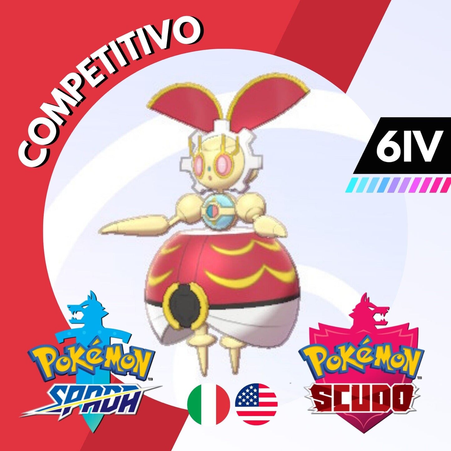 Magearna Rosso Origin Competitivo 6IV Legit Pokemon Spada Scudo Sword Shield 100