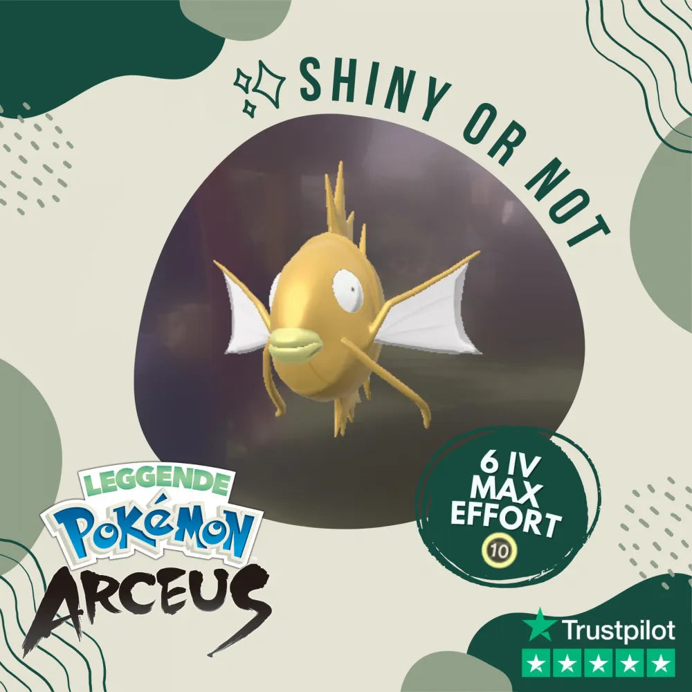Magikarp Shiny ✨ Legends Pokémon Arceus 6 Iv Max Effort Custom Ot Level Gender
