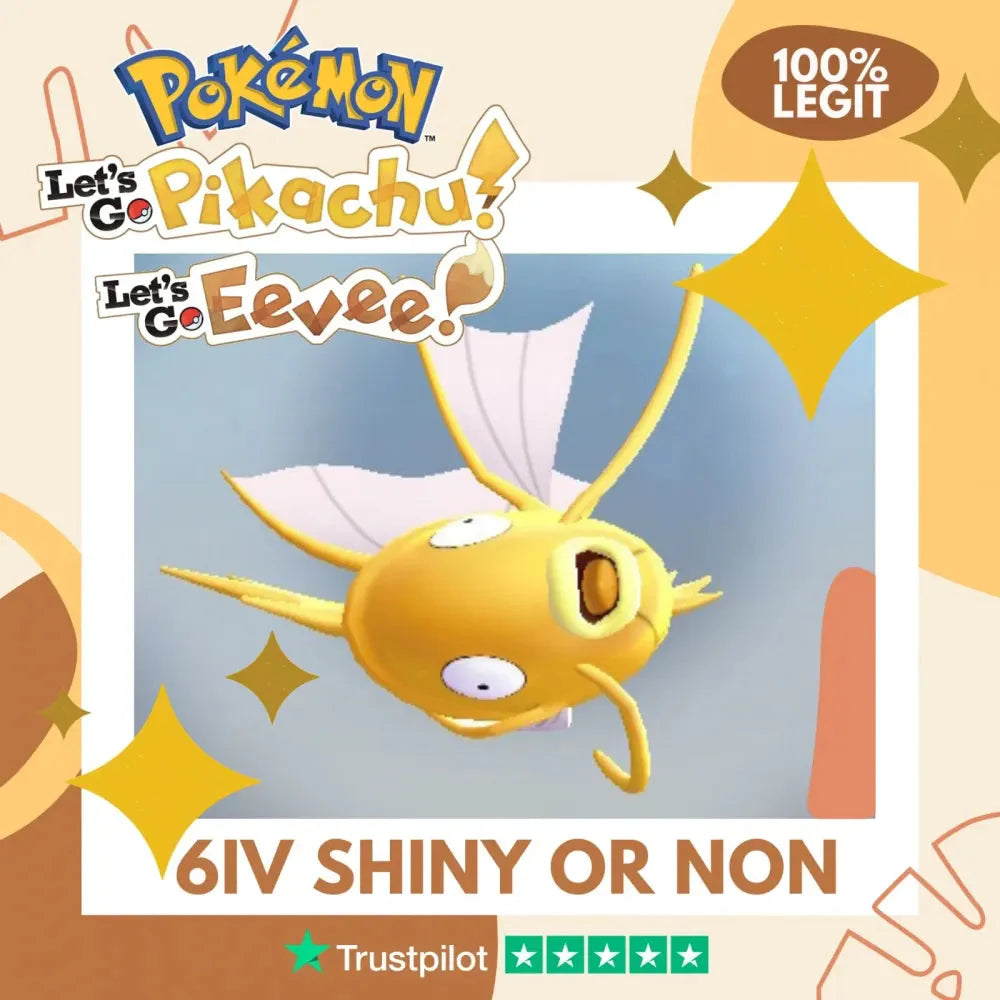 Magikarp Shiny ✨ or Non Shiny Pokémon Let's Go Pikachu Eevee Level 1 Legit 6 IV 100% Legal from GO Park Customizable Custom OT by Shiny Living Dex | Shiny Living Dex