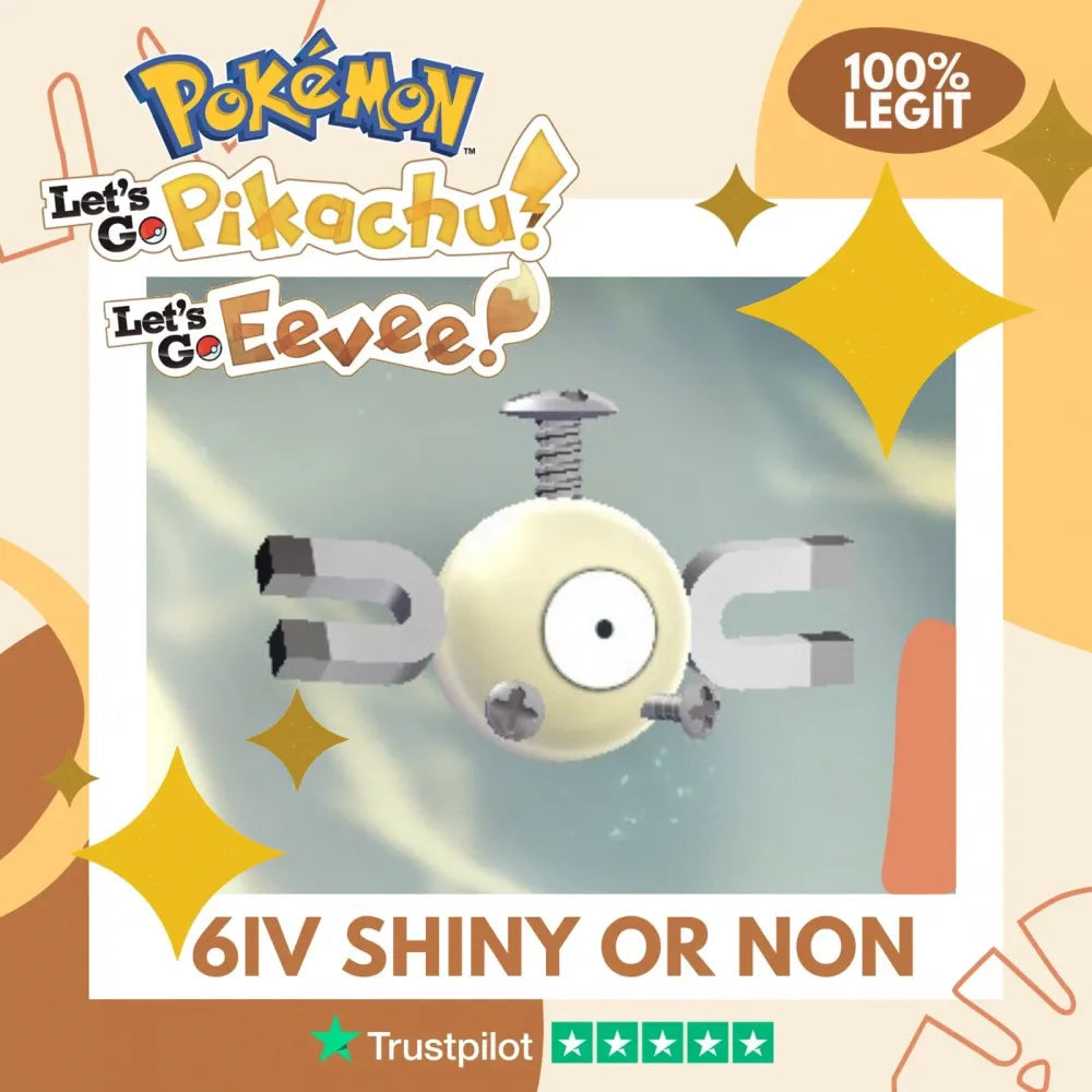 Magnemite Shiny ✨ or Non Shiny Pokémon Let's Go Pikachu Eevee Level 1 – Shiny Living Dex