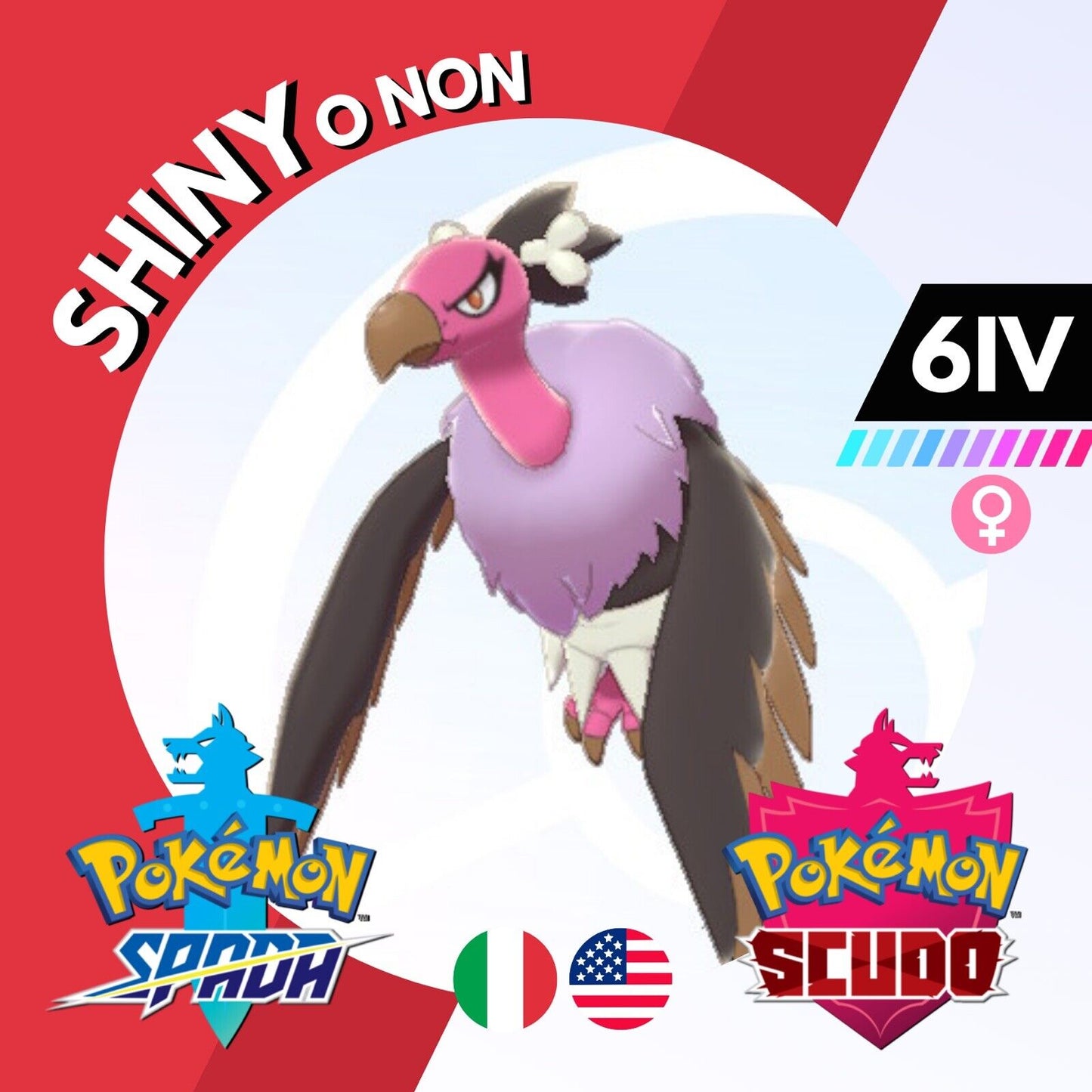 Mandibuzz Shiny o Non 6 IV Competitivo Legit Pokemon Spada Scudo Sword Shield