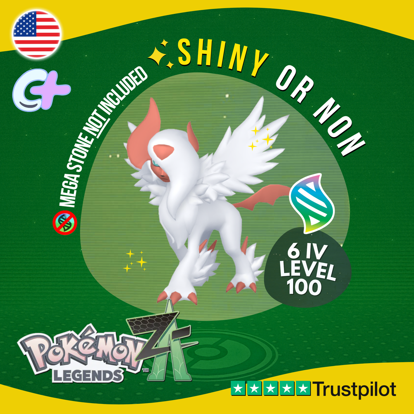 Mega Absol Shiny or Non ✨ 6 IV Pokémon Legends Z-A Battle Ready ZA Z A