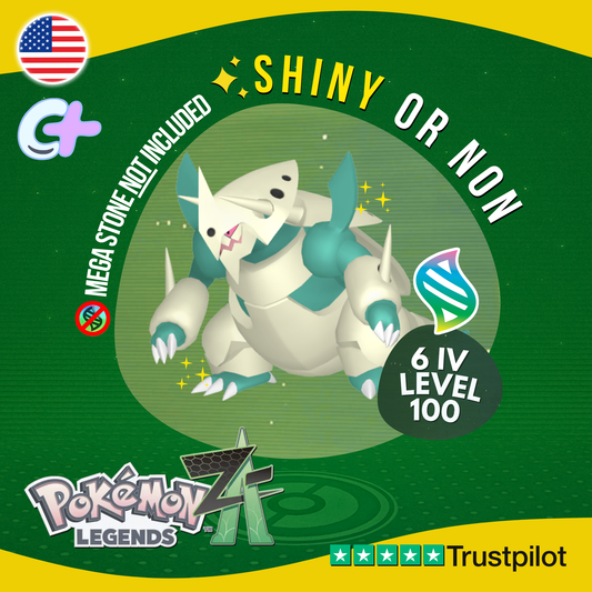 Mega Aggron Shiny or Non ✨ 6 IV Pokémon Legends Z-A Battle Ready ZA Z A