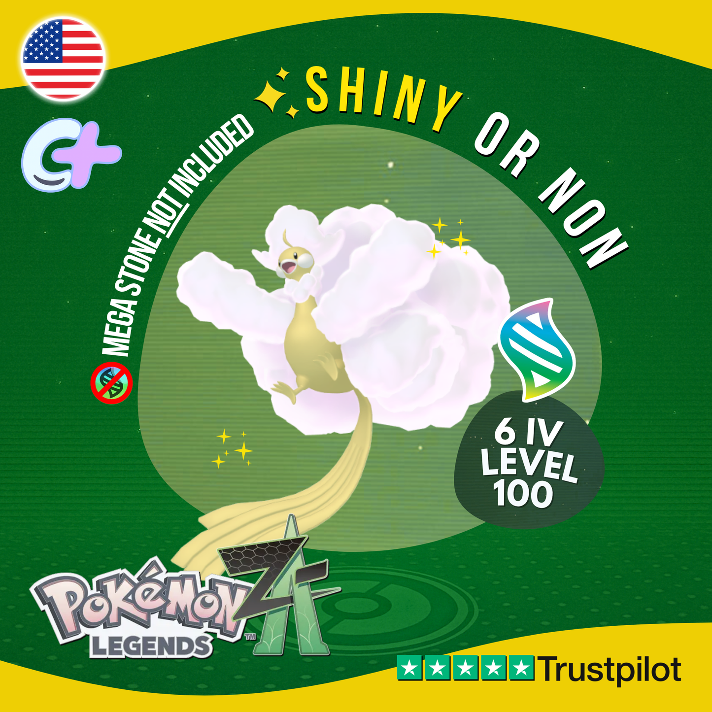 Mega Altaria Shiny or Non ✨ 6 IV Pokémon Legends Z-A Battle Ready ZA Z A