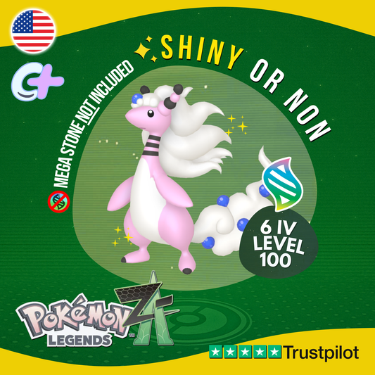 Mega Ampharos Shiny or Non ✨ 6 IV Pokémon Legends Z-A Battle Ready ZA Z A