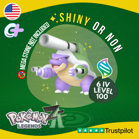 Mega Blastoise Shiny or Non ✨ 6 IV Pokémon Legends Z-A Battle Ready ZA Z A