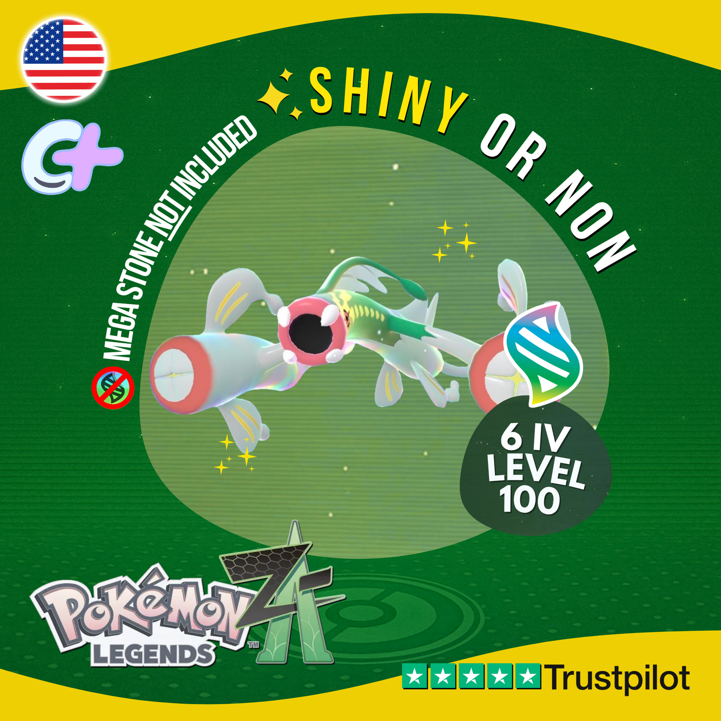 Mega Eelektross Shiny or Non ✨ 6 IV Pokémon Legends Z-A Battle Ready ZA Z A