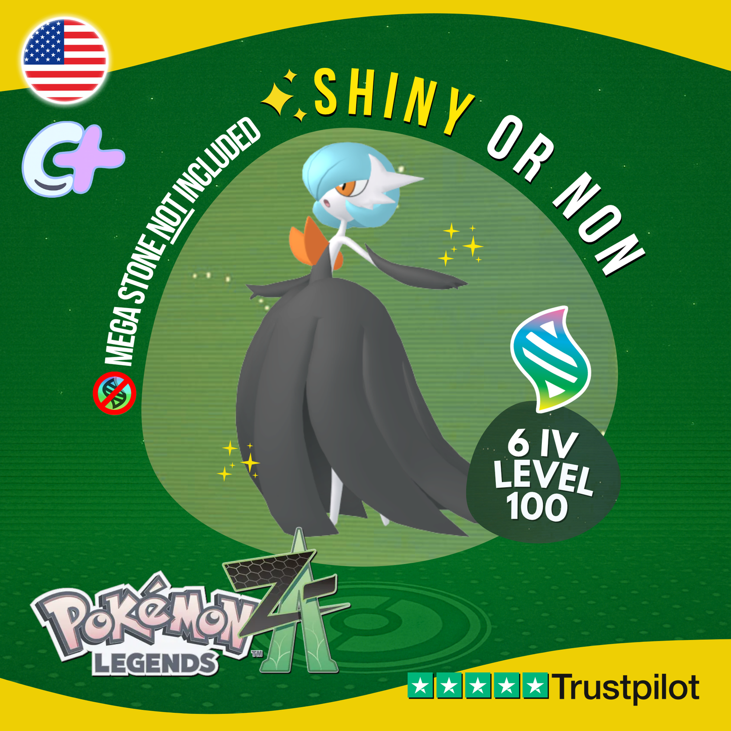 Mega Gardevoir Shiny or Non ✨ 6 IV Pokémon Legends Z-A Battle Ready ZA Z A