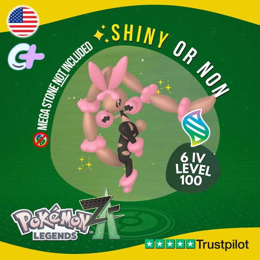 Mega Lopunny Shiny or Non ✨ 6 IV Pokémon Legends Z-A Battle Ready ZA Z A