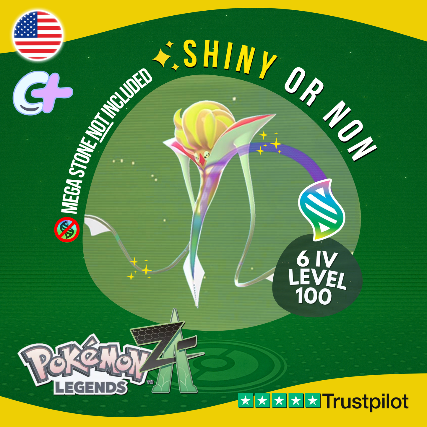 Mega Malamar Shiny or Non ✨ 6 IV Pokémon Legends Z-A Battle Ready ZA Z A