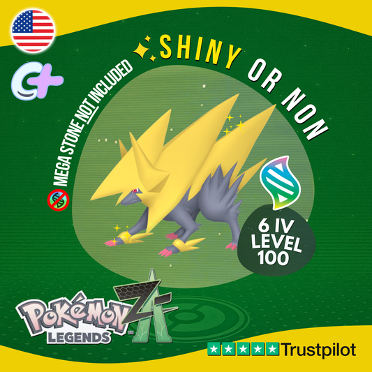Mega Manectric Shiny or Non ✨ 6 IV Pokémon Legends Z-A Battle Ready ZA Z A