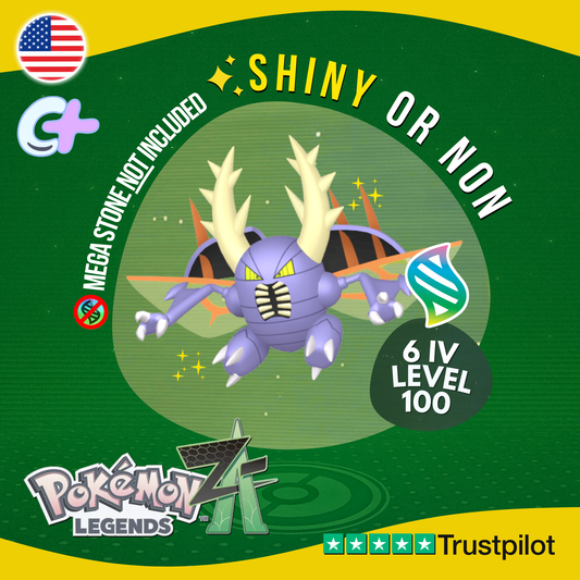 Mega Pinsir Shiny or Non ✨ 6 IV Pokémon Legends Z-A Battle Ready ZA Z A