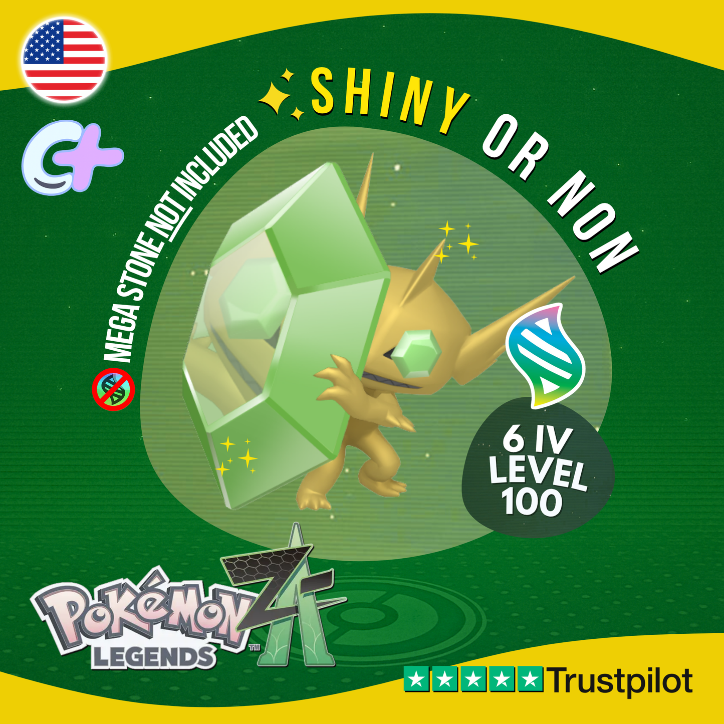 Mega Sableye Shiny or Non ✨ 6 IV Pokémon Legends Z-A Battle Ready ZA Z A