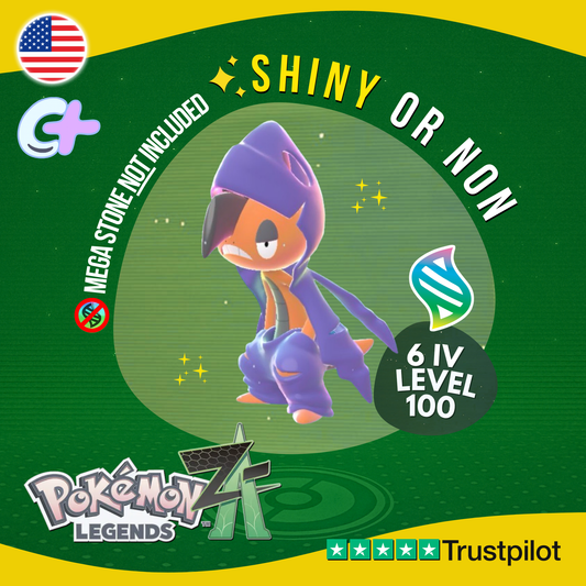Mega Scrafty Shiny or Non ✨ 6 IV Pokémon Legends Z-A Battle Ready ZA Z A