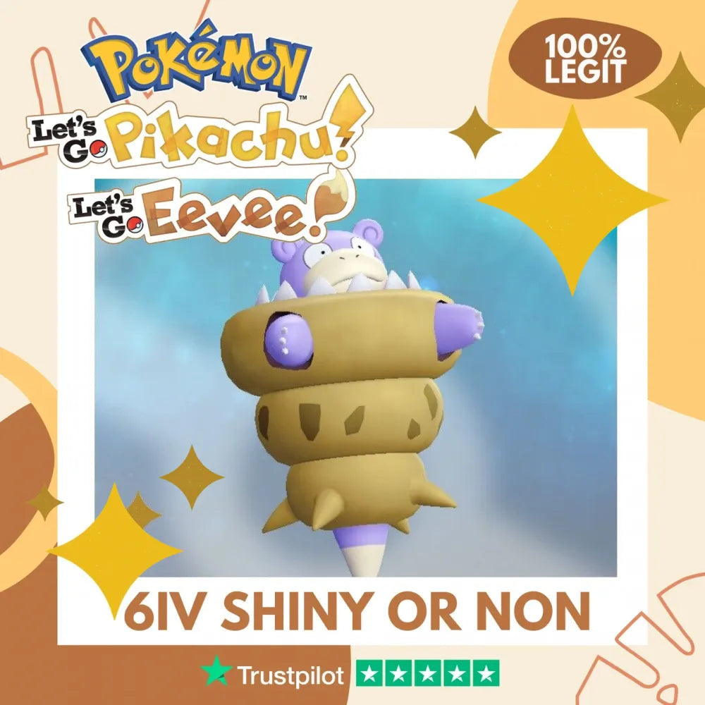Mega Slowbro Shiny ✨ or Non Shiny Pokémon Let's Go Pikachu Eevee Level 100 Competitive Battle Ready 6 IV 100% Legit Legal Customizable Custom OT by Shiny Living Dex | Shiny Living Dex
