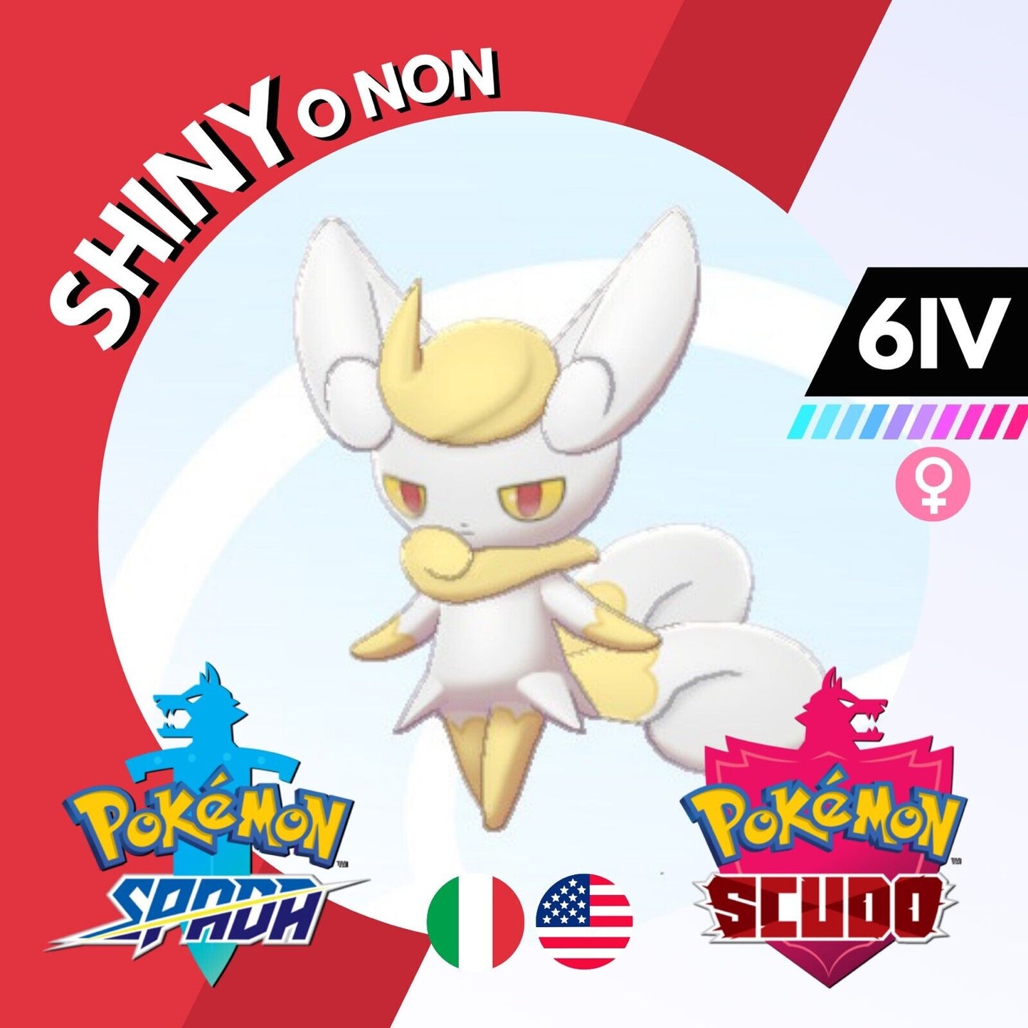 Meowtic Female Shiny o Non 6 IV Competitivo Pokemon Spada Scudo Sword Shield
