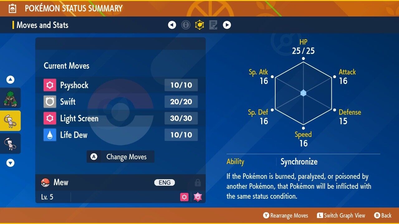 Mew Present Event Tera Type Psychic August 2023 Untouched Pokémon Scarlet Violet Non shiny Level 5 by Shiny Living Dex | Shiny Living Dex