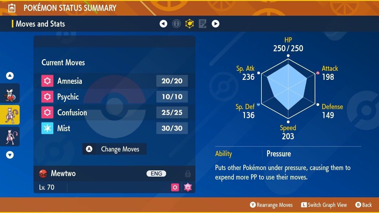 Mewtwo Giovanni 191104 Best Buy Event 2019 Untouched Pokémon Scarlet Violet Non Shiny Lv. 70 by Shiny Living Dex | Shiny Living Dex