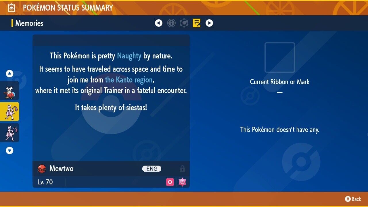 Mewtwo Giovanni 191104 Best Buy Event 2019 Untouched Pokémon Scarlet Violet Non Shiny Lv. 70 by Shiny Living Dex | Shiny Living Dex