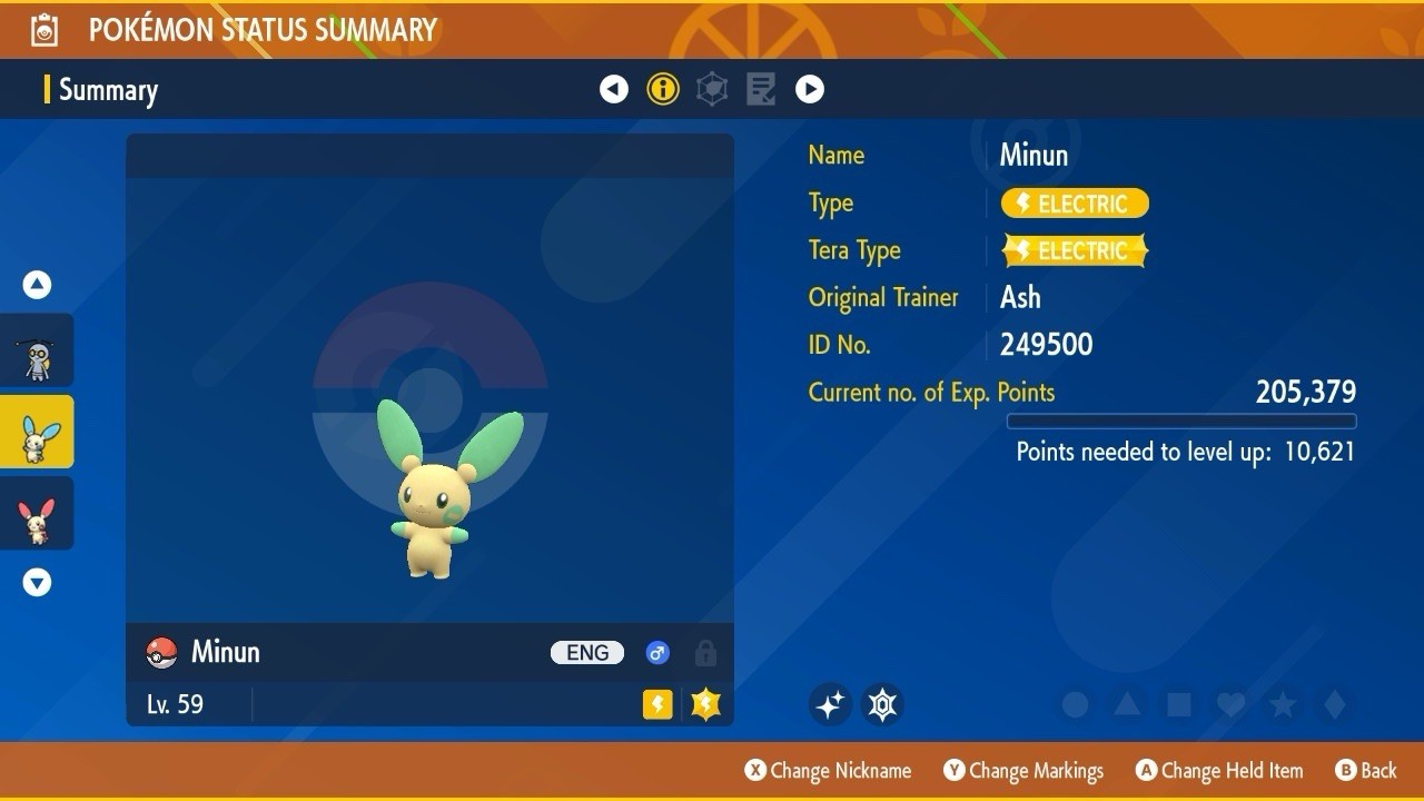 Minun Shiny Mass Outbreak July 25 Event Untouched IV Pokémon Scarlet Violet