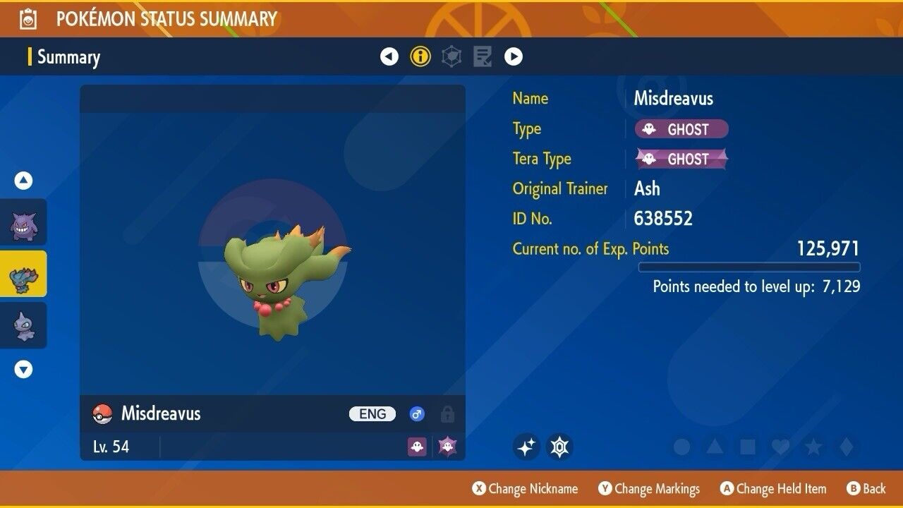 Misdreavus Shiny Event Mass Outbreaks Crafty Untouched IV Pokémon Scarlet Violet