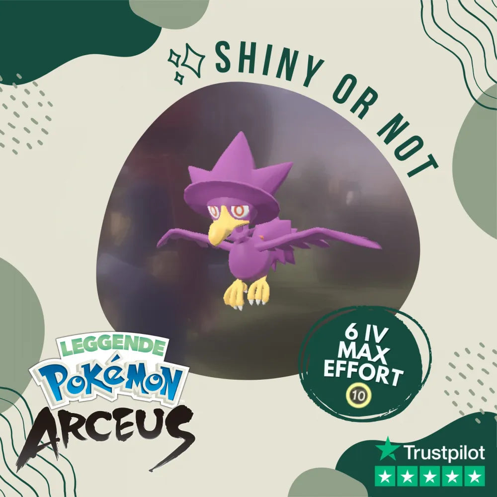 Murkrow Shiny ✨ Legends Pokémon Arceus 6 Iv Max Effort Custom Ot Level Gender