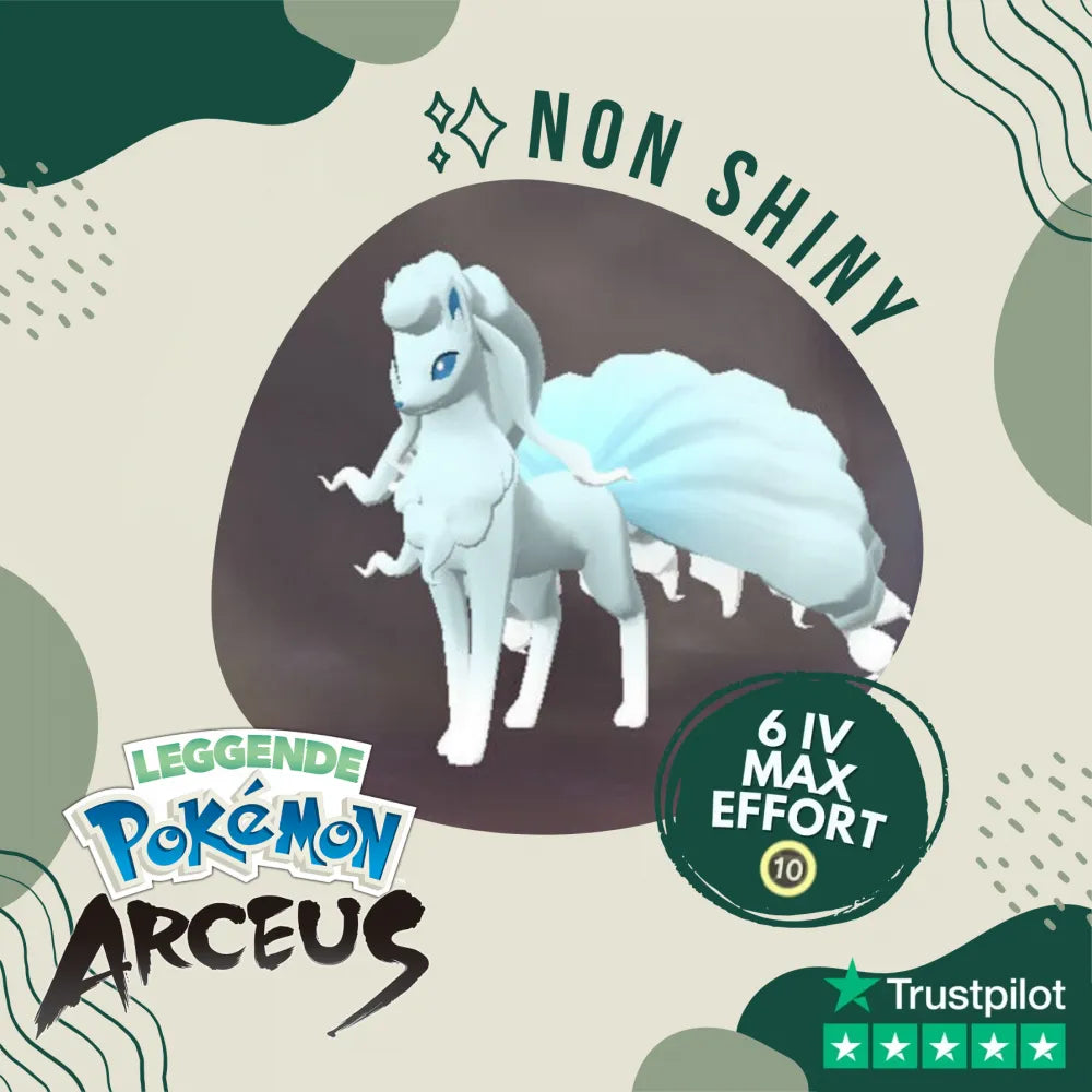 Ninetales Alolan Legends Pokémon Arceus 6 IV Max Effort Custom OT by Shiny Living Dex | Shiny Living Dex