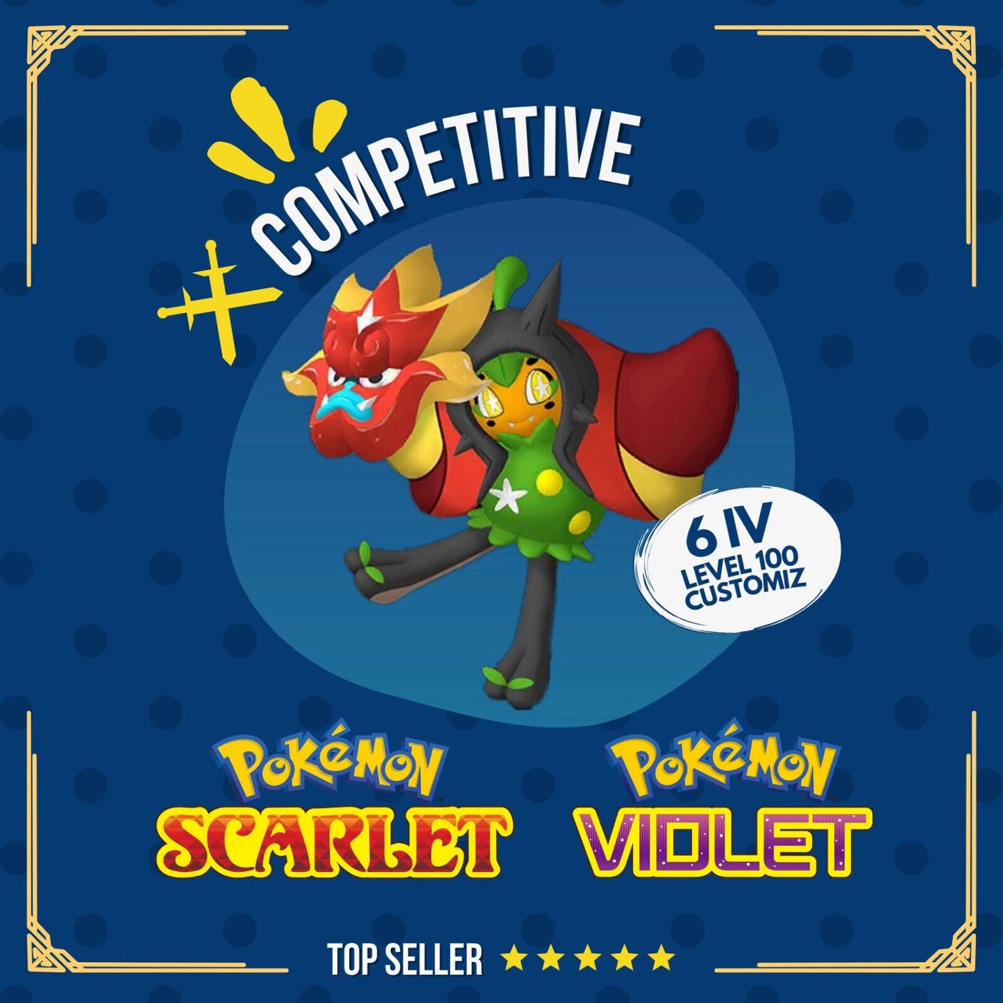 Ogerpon Fire Hearthflame Mask Red 6 IV 100 Competitive Pokémon Scarlet Violet by Shiny Living Dex | Shiny Living Dex
