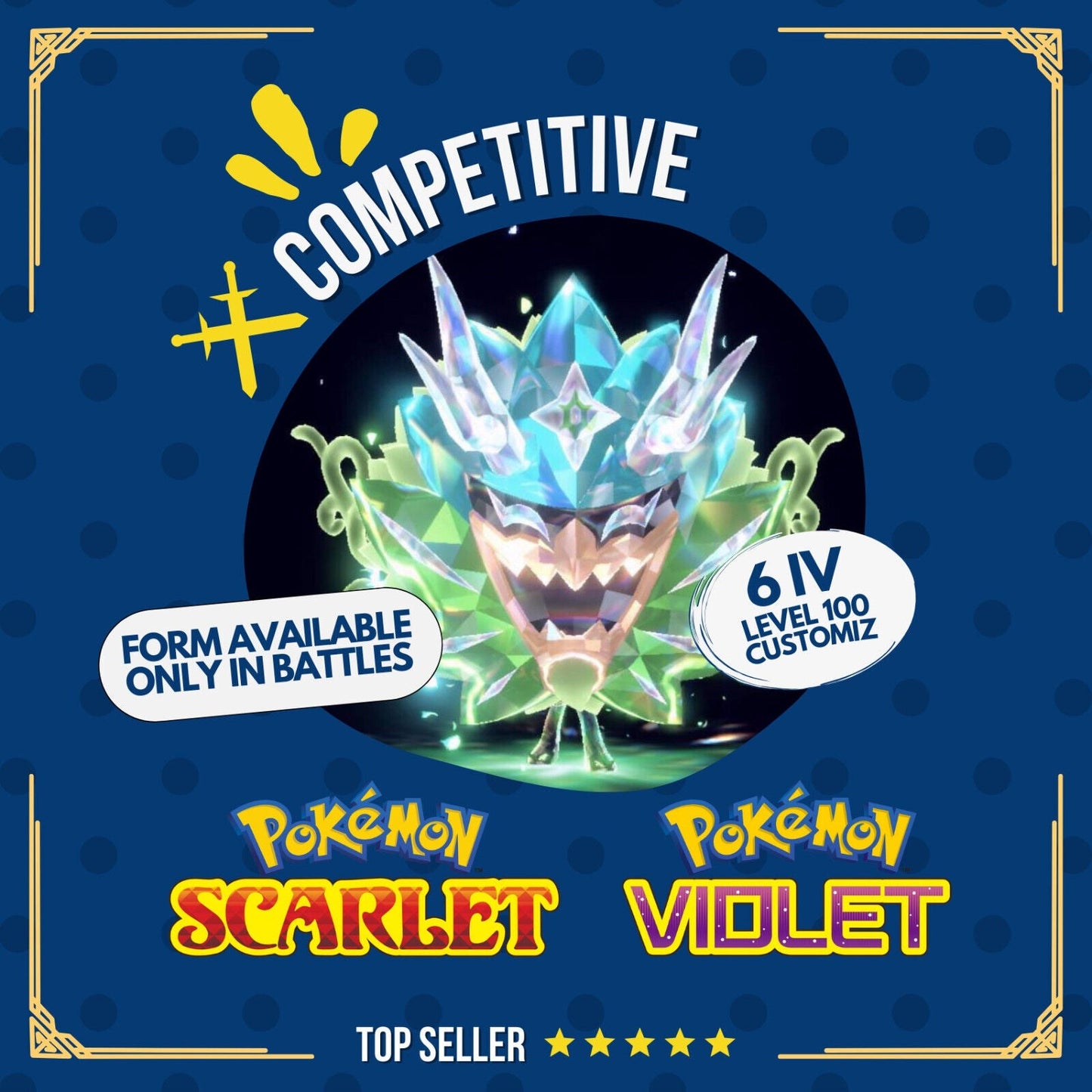 Ogerpon Grass Green 6 IV Competitive Customizable Battle Pokémon Scarlet Violet by Shiny Living Dex | Shiny Living Dex