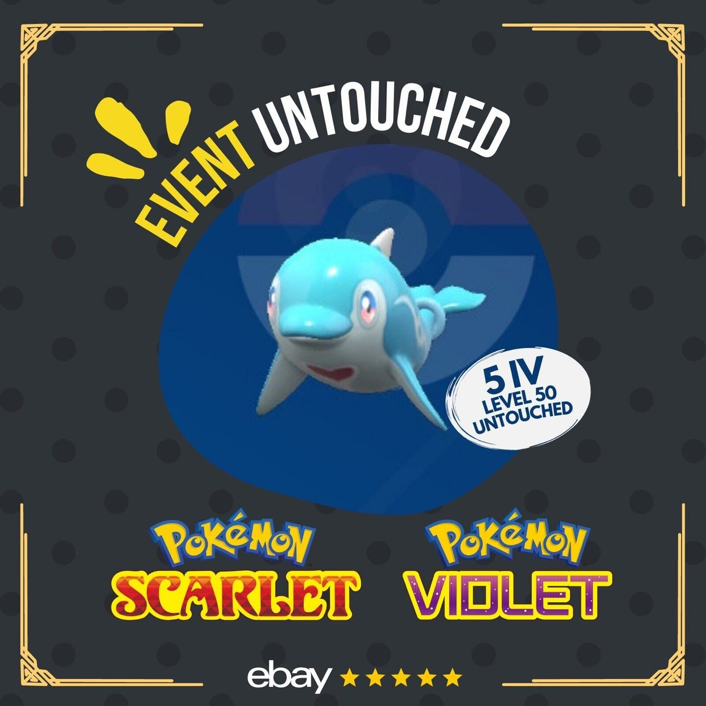 Palafin Gavin Michaels Event Untouched IV 2023 Champion Pokémon Scarlet Violet Non shiny Lv 50 by Shiny Living Dex | Shiny Living Dex